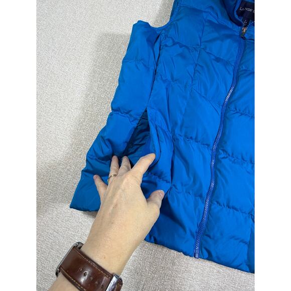 Lands’ End Women’s L Blue 80% Down Fill Lightweight Puffer Vest Zip Front Warm - Picture 7 of 7